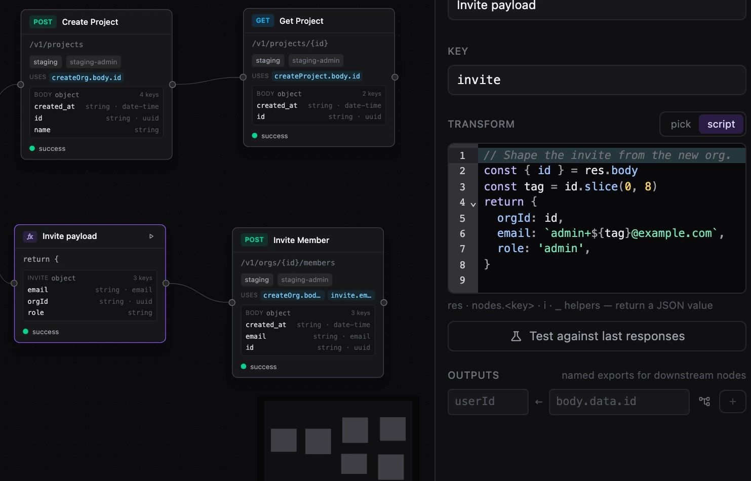 Cascade transform script